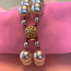 Pearl Double Strand Bracelet with Gold Clasp